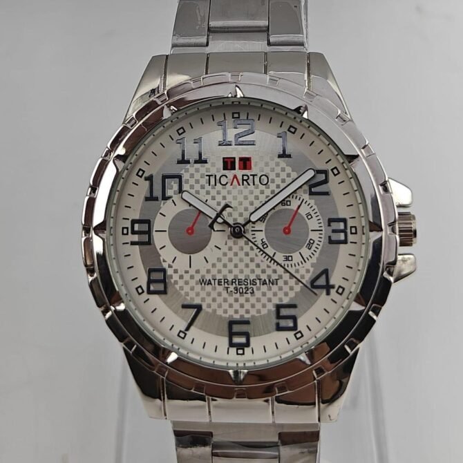 Men's Silver Stainless Steel Analogue Watch – Classic & Timeless - Image 3