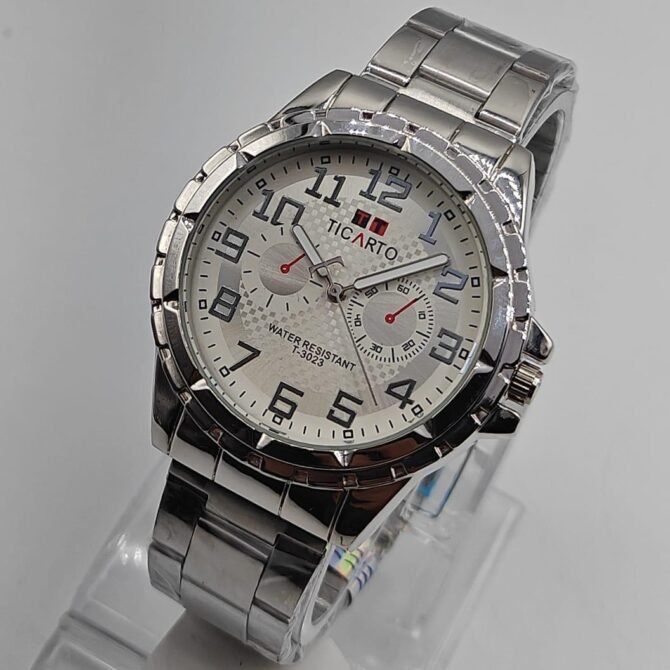 Men's Silver Stainless Steel Analogue Watch – Classic & Timeless